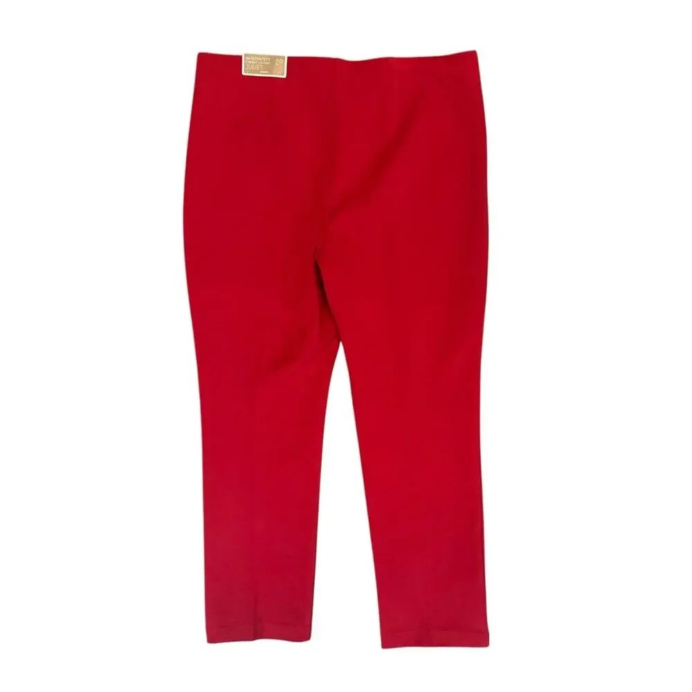 NWT Chicos The Ultimate Fit Juliet Straight Leg Red Pants Size LP 12P (2P) $89